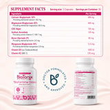 BioTonix BioFemme Osteo supplement facts nutritional label displaying ingredient breakdown per 3 capsule serving.