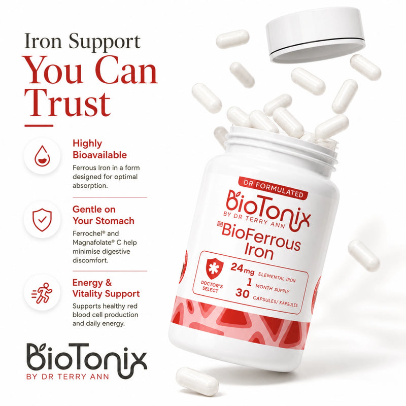 BioFerrous Iron | 24 mg Ferrochel® Chelated Iron + Active Folate & B12 - alternate view