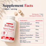 BioTonix BioGut Restore supplement facts nutritional label detailing ingredient amounts per serving including L-Glutamine and DigeZyme