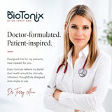 Dr. Terry Ann founder of BioTonix standing with a stethoscope in a doctor-formulated gut health message