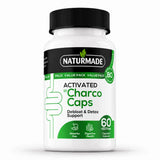 Naturmade Activated Charco Caps 80 capsules value pack bottle front view.
