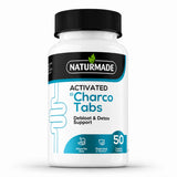 Naturmade Activated Charco Tabs 50 tablets bottle front view.
